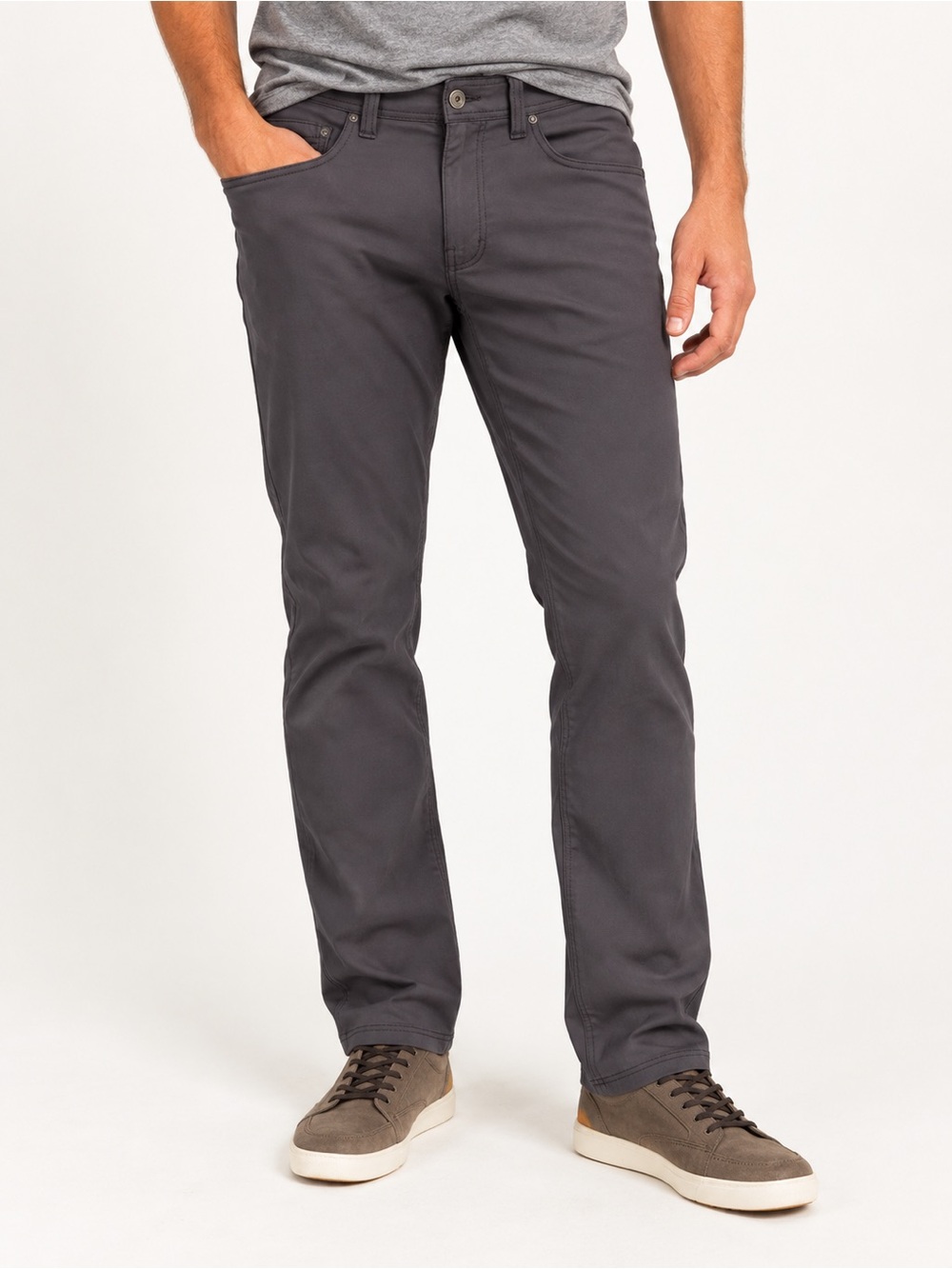prAna Men's Slim Fit Breathe Pants Charcoal 34x32 Hiking Travel